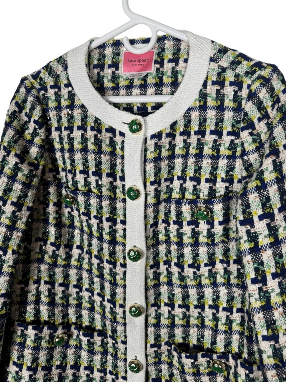 Kate Spade Juniper Pop Tweed Topper, Size 4